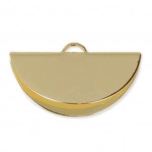 Embout pince demi-lune 28x15 mm doré à l'or fin x1