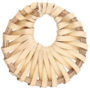 Pendentif rond en rotin 42 mm pour la création de bijoux DIY x1