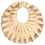 Pendentif rond en rotin 42 mm pour la création de bijoux DIY x1
