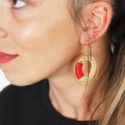 Pendentif rond en rotin 42 mm pour la création de bijoux DIY x1