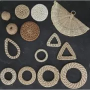 Demi-Lune en rotin 29x46 mm pour la création de bijoux DIY x1