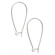 Boucles d'oreilles crochets dormeuses en laiton 44 mm argenté x2
