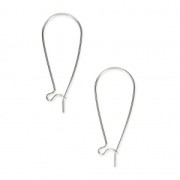 Boucles d'oreilles crochets dormeuses en laiton 38 mm argenté x2