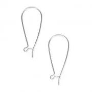 Boucles d'oreilles crochets dormeuses en laiton 38 mm argenté x2