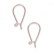 Boucles d'oreilles crochets dormeuses en laiton 23 mm doré rose HQ x2
