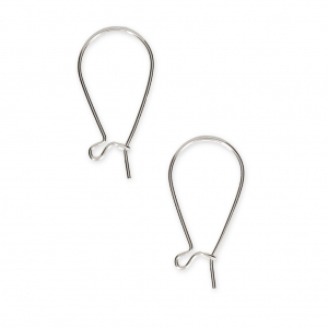 Boucles d'oreilles crochets dormeuses en laiton 23 mm argenté x2