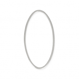 Anneau de montage et tissage ovale 26x16 mm - Rhodié x1