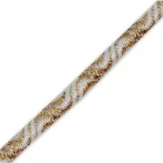 Fil élastique motif vague et effet métallisé 3 mm Doré / Blanc x 1 m