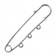 Broche épingle à nourrice - 3 anneaux à décorer 76 mm rhodié x1