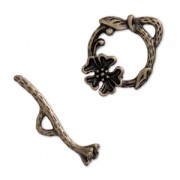 Fermoir T fleur 18 mm bronze x1|raw }}