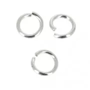 Anneaux ouverts ronds 5x0.8 mm Placage Argent fin x25