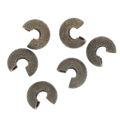 Caches perles à écraser diamantés 5.5 mm bronze x50