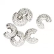 Caches perles à écraser diamantés 5.5 mm Placage Argent fin x50