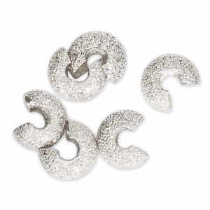 Caches perles à écraser diamantés 5.5 mm Placage Argent fin x50