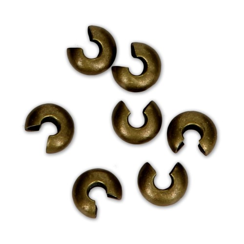Caches perles à écraser 4 mm bronze x50