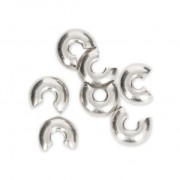 Caches perles à écraser 4 mm Placage Argent fin x50|raw }}