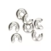 Caches perles à écraser 4 mm Placage Argent fin x50