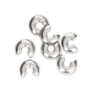 Caches perles à écraser 4 mm Placage Argent fin x50