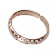 Bague réglable multi-trous 3.6 mm doré rose x1