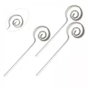 Clous têtes spirales 46x1 mm Placage Argent fin x10
