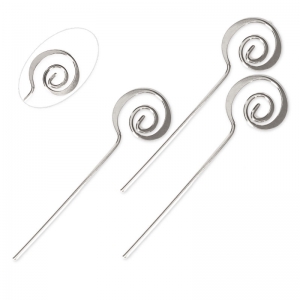 Clous têtes spirales 46x1 mm Placage Argent fin x10