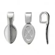 Attache pendentif à coller 17 mm Placage Argent fin x1