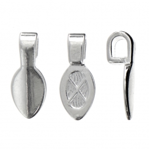 Attache pendentif à coller 17 mm Placage Argent fin x1