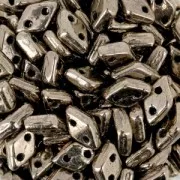 Perles en verre Czechmates Diamond 2 trous 4x6mm Gold Bronze x5g