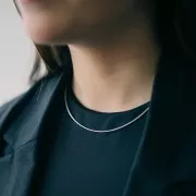 Tour de cou chaîne maille oméga - 1.2 mm en Argent 925 x42 cm
