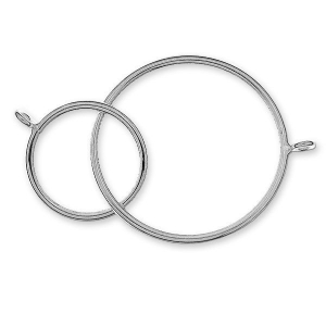 Intercalaire double cercles 2 anneaux 51 mm en Argent 925 x1