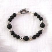 Perles Rondes 10 mm en Pierre de Lave x5