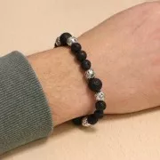 Perles Rondes 10 mm en Pierre de Lave x5