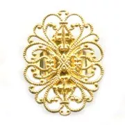 Bague estampe ovale 34x26 mm doré à l'or fin x1