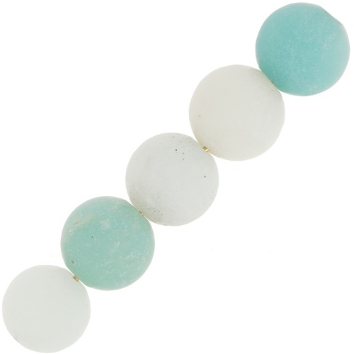 Perles Rondes 10 mm pierre gemme Amazonite Mat x5