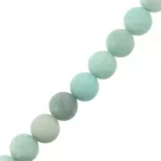 Perles Rondes 8 mm pierre gemme - Amazonite dépoli effet givré x10