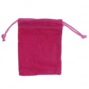 Pochon en velours pour bijoux 100x120 mm Fuchsia x1
