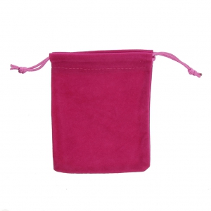 Pochon en velours pour bijoux 70x90 mm Fuchsia x1