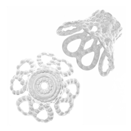 Coquilles filigranées 9x7 mm Placage Argent fin x20