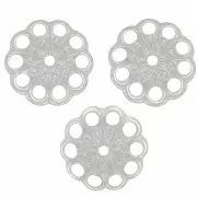 Coupelles filigranées travaillées 10 mm - Placage Argent fin x20
