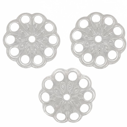 Coupelles filigranées travaillées 10 mm - Placage Argent fin x20