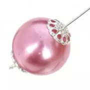 Coupelles filigranées travaillées 10 mm - Placage Argent fin x20