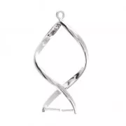 Pendentifs tourbillons pour perle de 10 mm Placage Argent fin x2