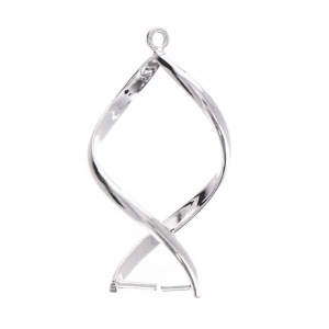 Pendentifs tourbillons pour perle de 10 mm Placage Argent fin x2