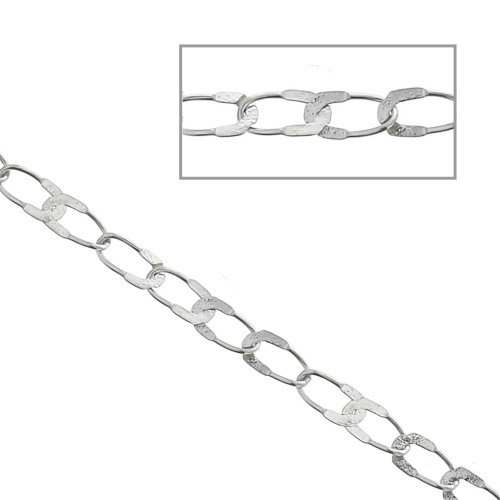Chaîne maille fantaisie aplatie 3.4x1.75 mm en Acier inoxydable x1m