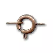 Fermoir à ressort avec attache tag 7 mm cuivré vieilli