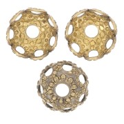 Coupelles filigranées 4 mm - Bronze x20