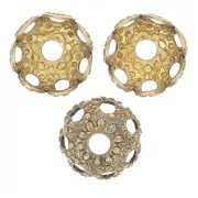 Coupelles filigranées 4 mm - Bronze x20