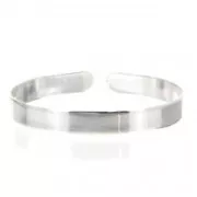Bracelet pour petit poignet femme ou pour enfant en laiton 6x130 mm argenté x1