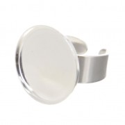 Bague serti cabochon fond plat 20 mm Argent 925 x1