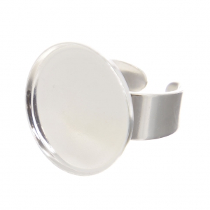 Bague serti cabochon fond plat 20 mm Argent 925 x1